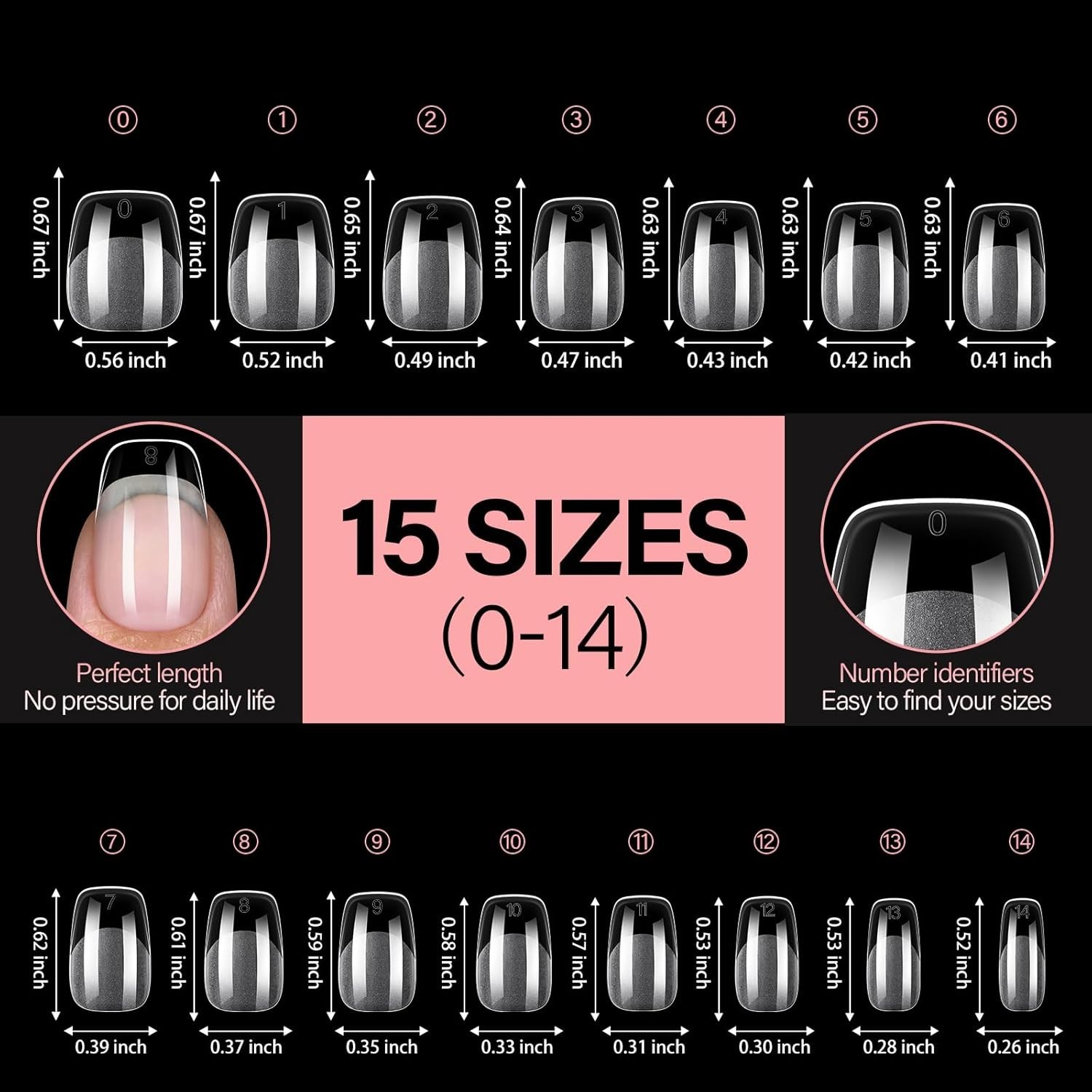 240 Pcs Short Square Half Matte Acrylic Nail Tips – DIY Nail Extensions