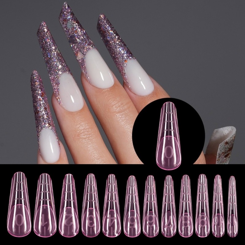 Duals Nail Form Clear Gel Nail Extension Mold with Scale Full Cover UVS Gel Nail