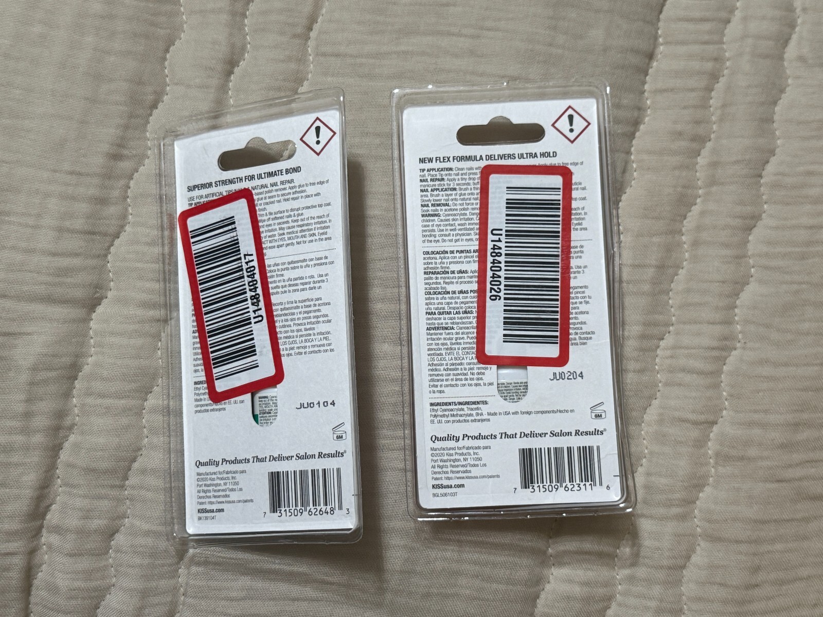 Kiss Power Flex Nail Glue (1) Brush On & (1) Max Speed – Lot of 2