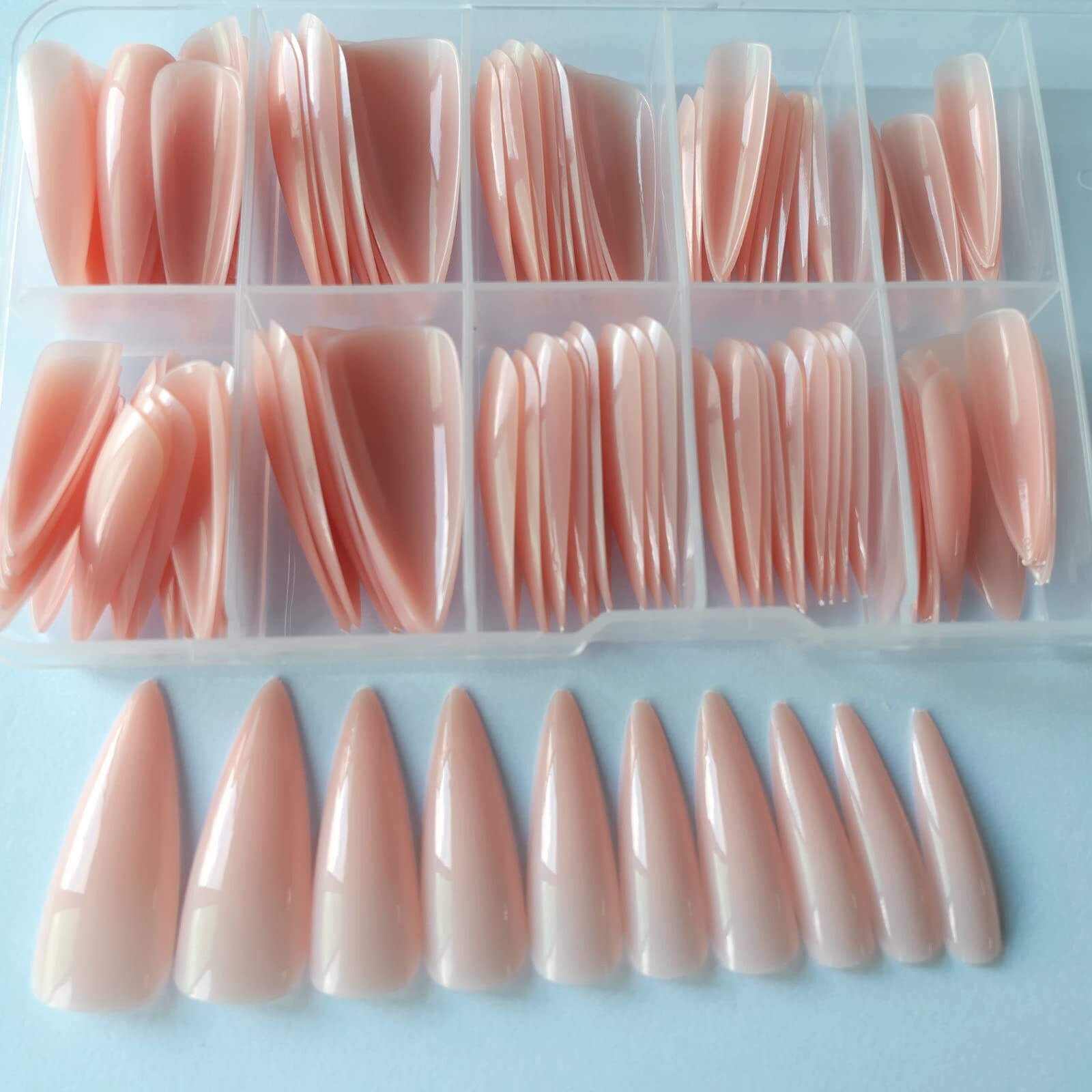 Extra Long Stiletto Glossy Fake Nail 100 Pcs Full Cover Acrylic Press On Nails A