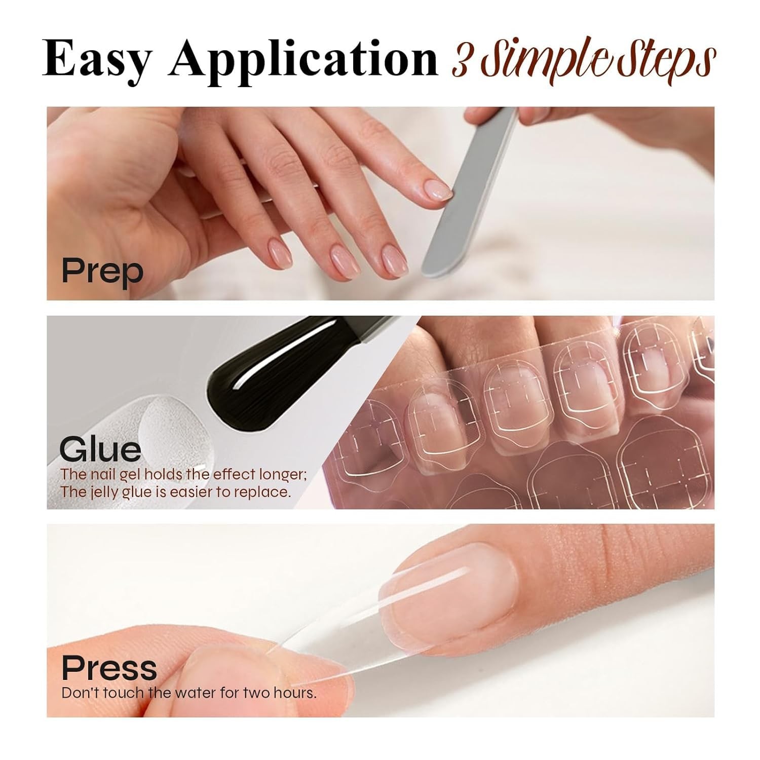 Press on Nails Fall Medium Maple Leaf Fake Nails Autumn Brown Plaid Square Gl…