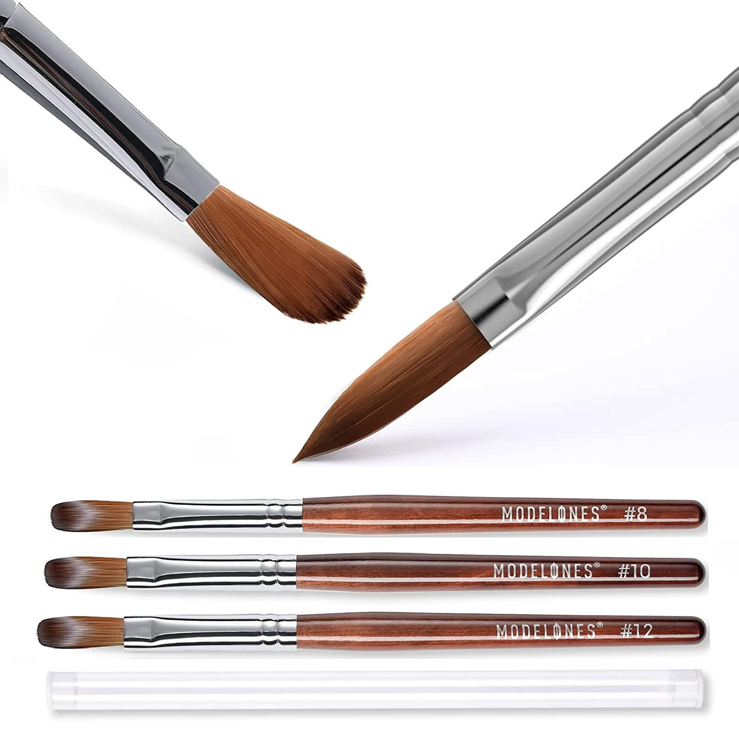 Kolinsky Acrylic Nail Brush Set, Size 8/10/12 round Shaped Nail