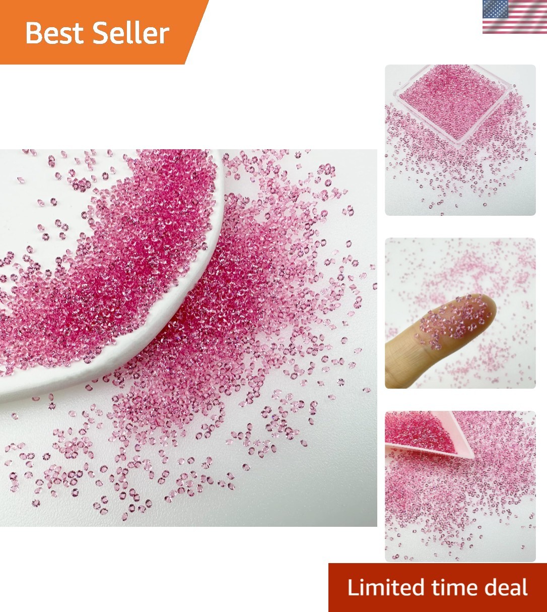 8000 Light Pink Micro 1.2mm Pixie Crystals – Nail Rhinestones & Sugar Nails