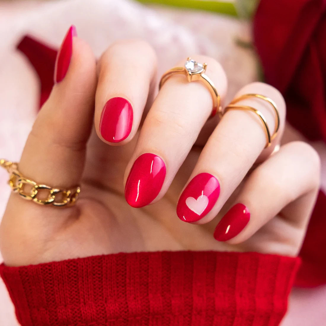 Red Aspen Press On Nails- Love Made Me Do It, Maddie Valentine’s Short Almond