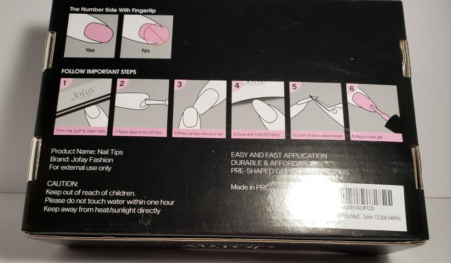 Jofay Medium nail tips. 13 sizes-546 pieces-Nails only-New in box