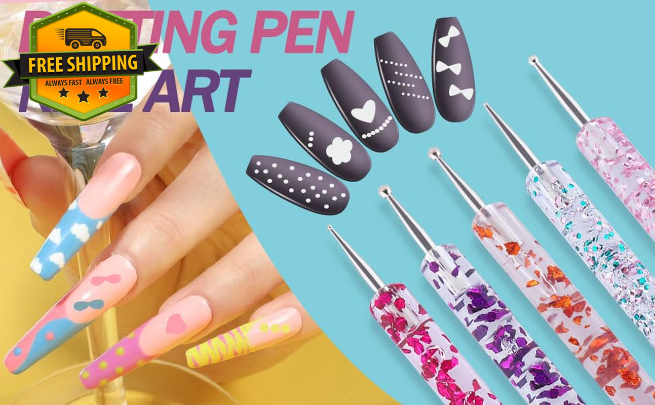 35PCS Nail Art Brush Set Dotting Tools Striping Pens Dust Brush For DIY Design