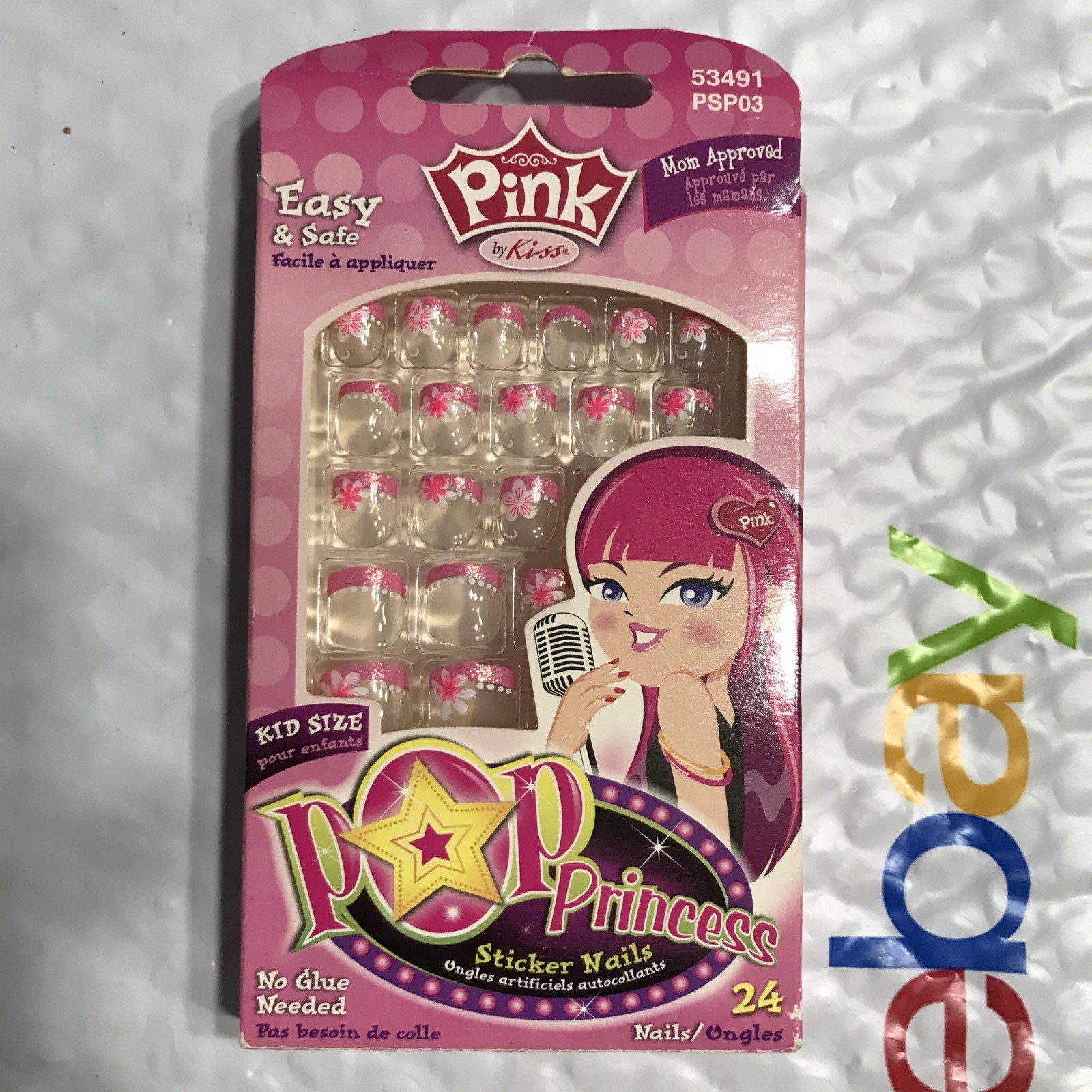 PINK by KISS Pop Princess 24 Sticker Nails 53491 PSP03 unsealed NIB