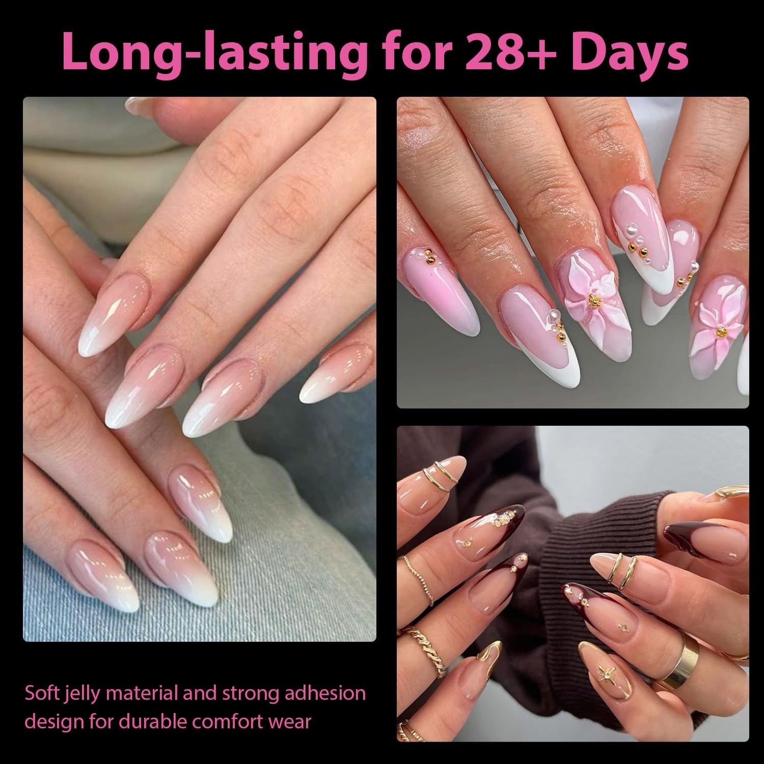 504PCS Clear Almond Fake Nail Tips – Professional DIY Press-On Extensions