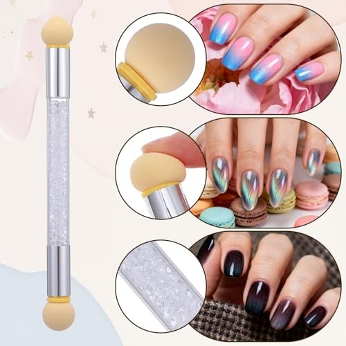4 Pcs Ombre Nail Brush Set UV Gel Gradient Sponges Pen Silicone Nail Brushes