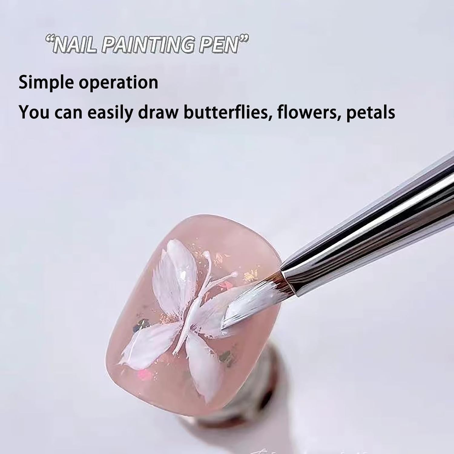 1 PACK Professional Nail Art Detail Brush, Fine Liner for Floral Design, Drawing