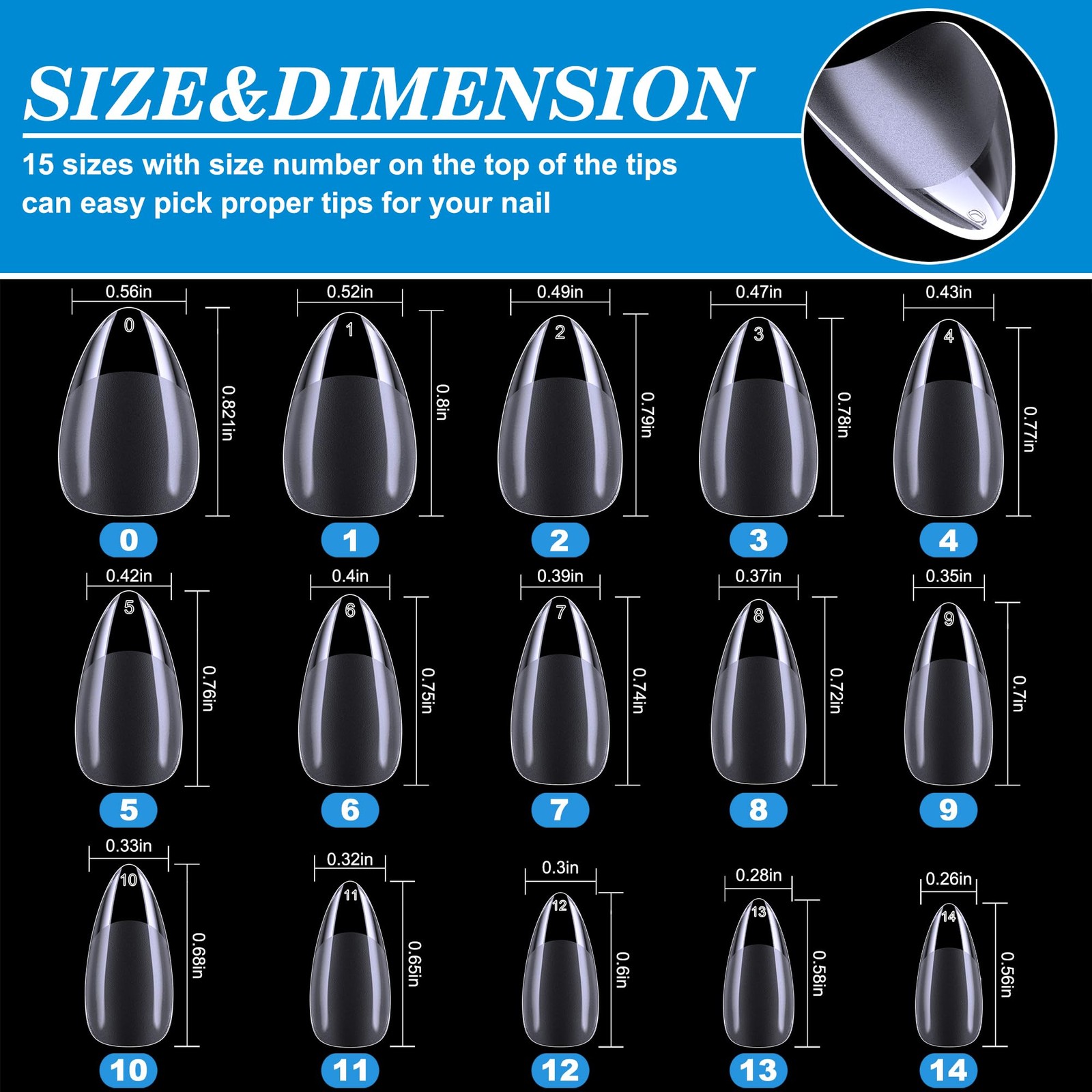 Short Almond Nail Tips, 360Pcs Soft Gel Full Cover Nails for Soak off Nail Ex…