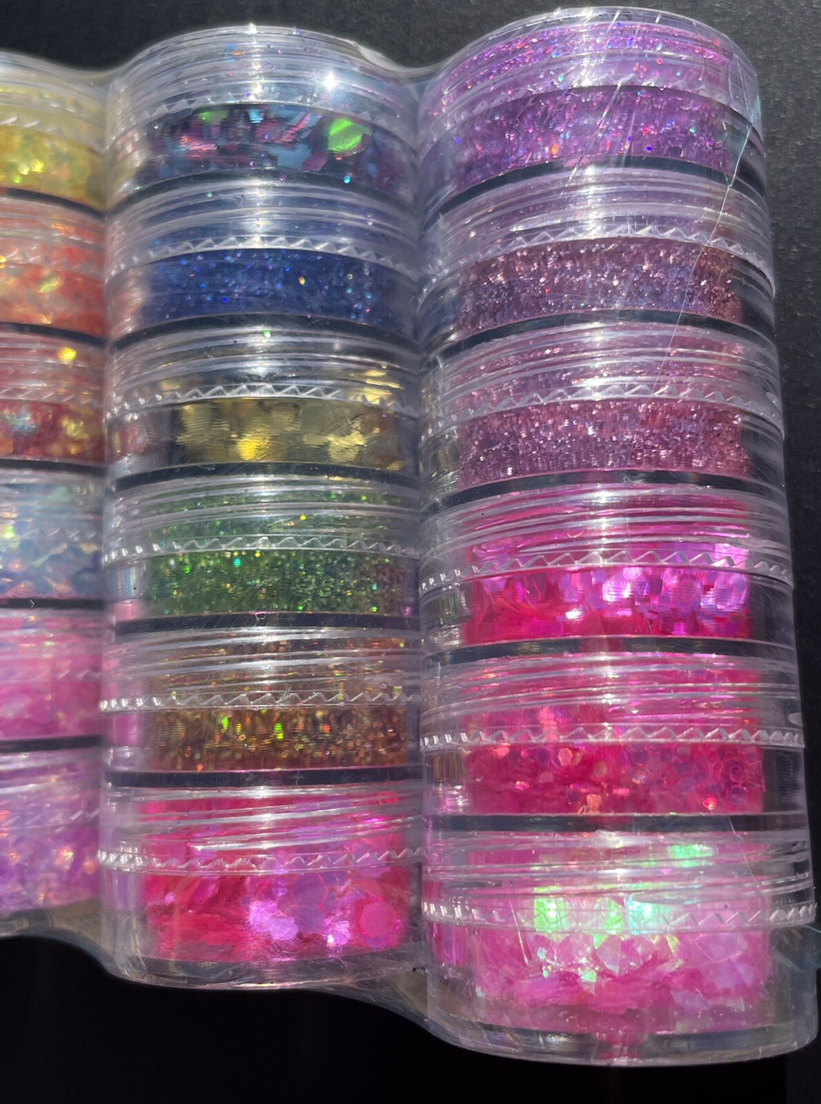 Glitter Bundle Fine Glitter Iridescent Nail Flakes 6pcs Stacks Nail Craft MUA