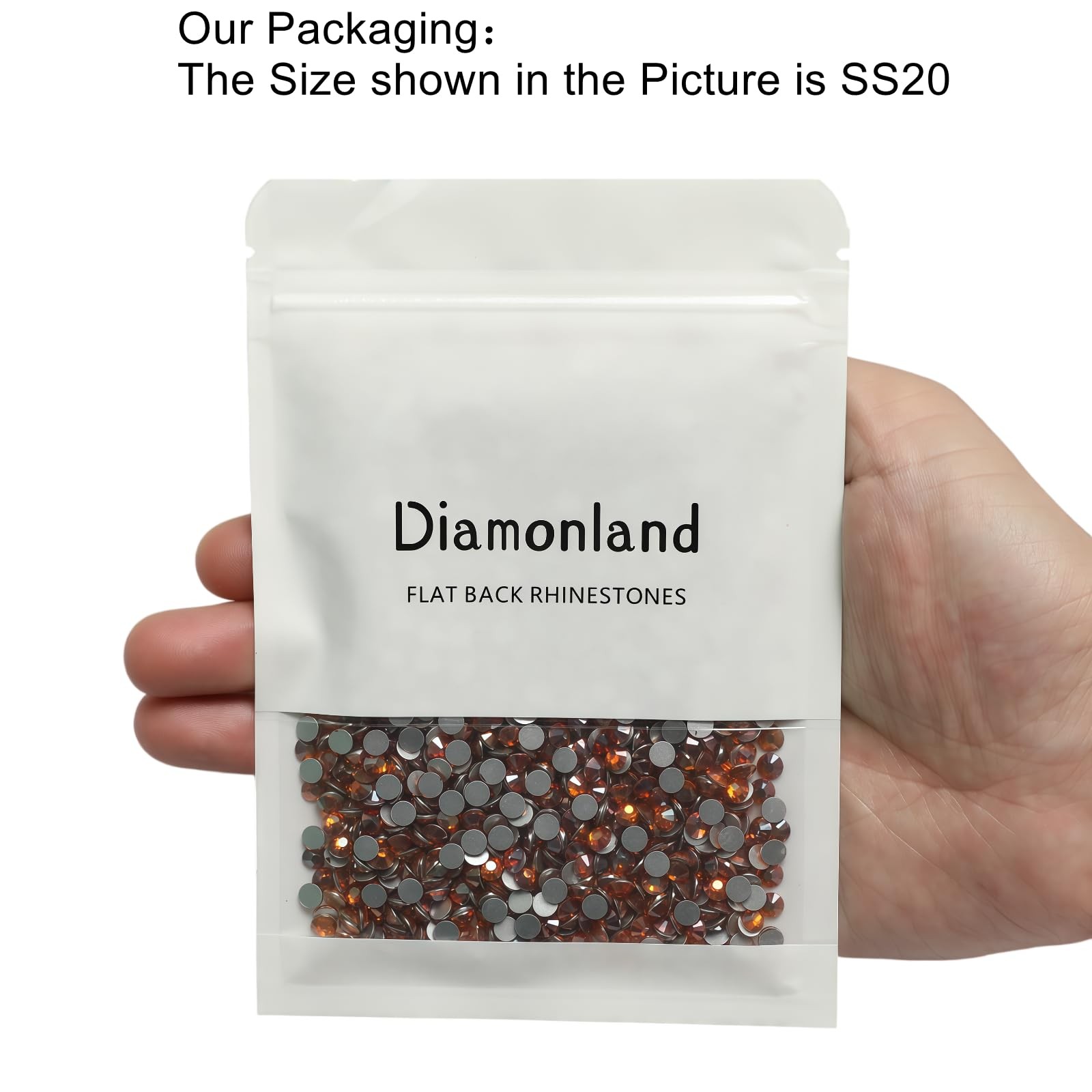 Diamonland Flatback Glass Crystal Rhinestones Rounds Gems for Bedazzling Nail…