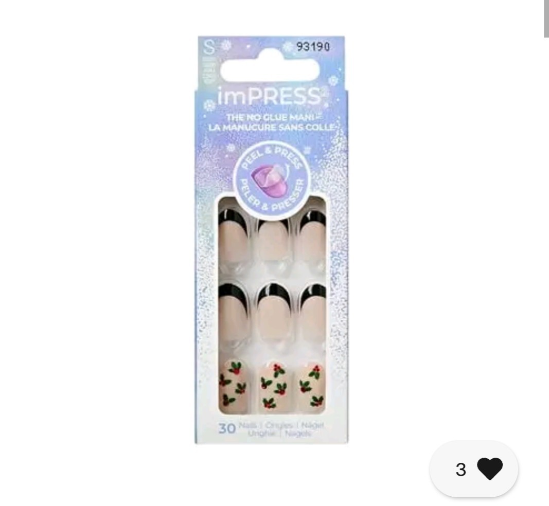 KISS imPRESS Press on Nails, Soft Glowing Snow, Beige, Short Oval, 30 Count NEW