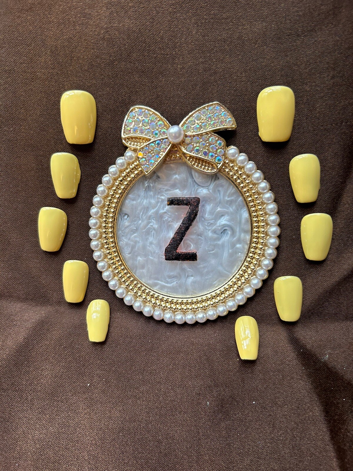 Z NAILZ! Handmade “Selena Gomez” Butter Yellow Spring Press On Nails S Coffin