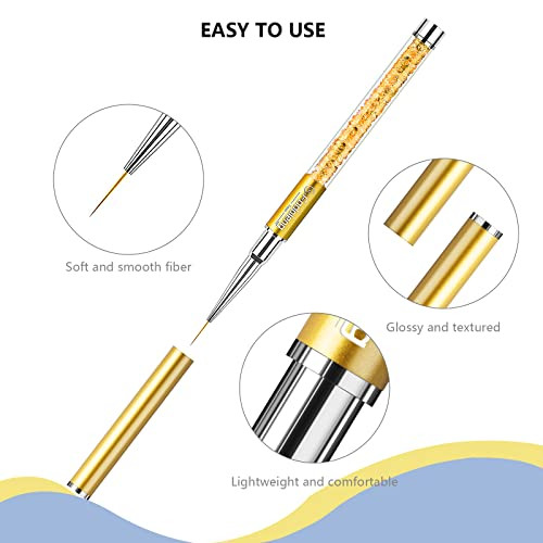 Nail Art Brushes, 7Pcs Nail Design Brushes for Salon at Home DIY Manicure with