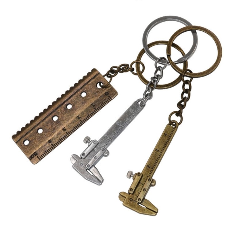 Metal Vernier Caliper Straight Tooth Keychain Pendant Zinc Alloy Keychain