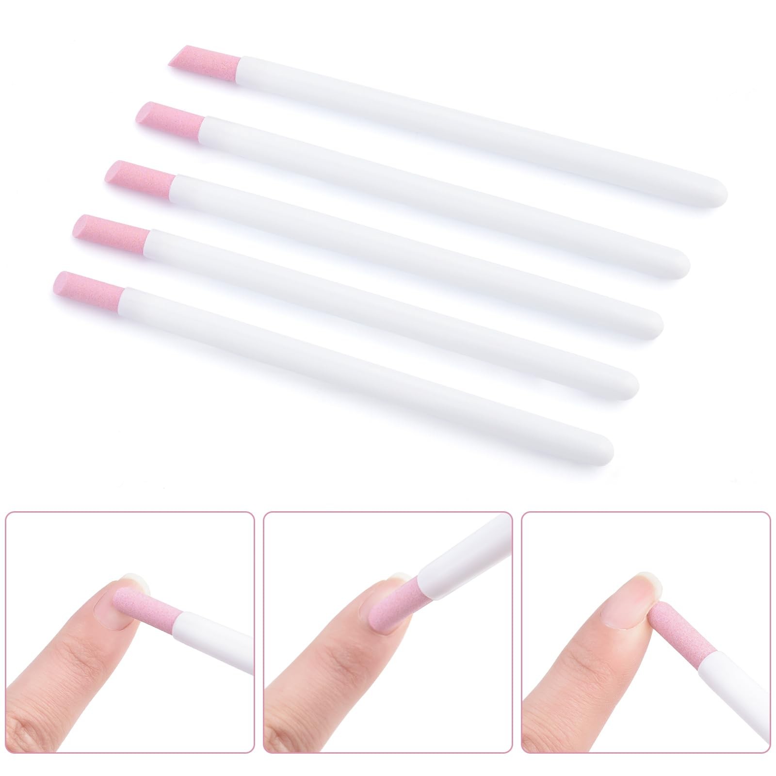 KADS 10Pcs Pumice Stone Nail File Cuticle approx. 14 x 1 cm, White 10pcs