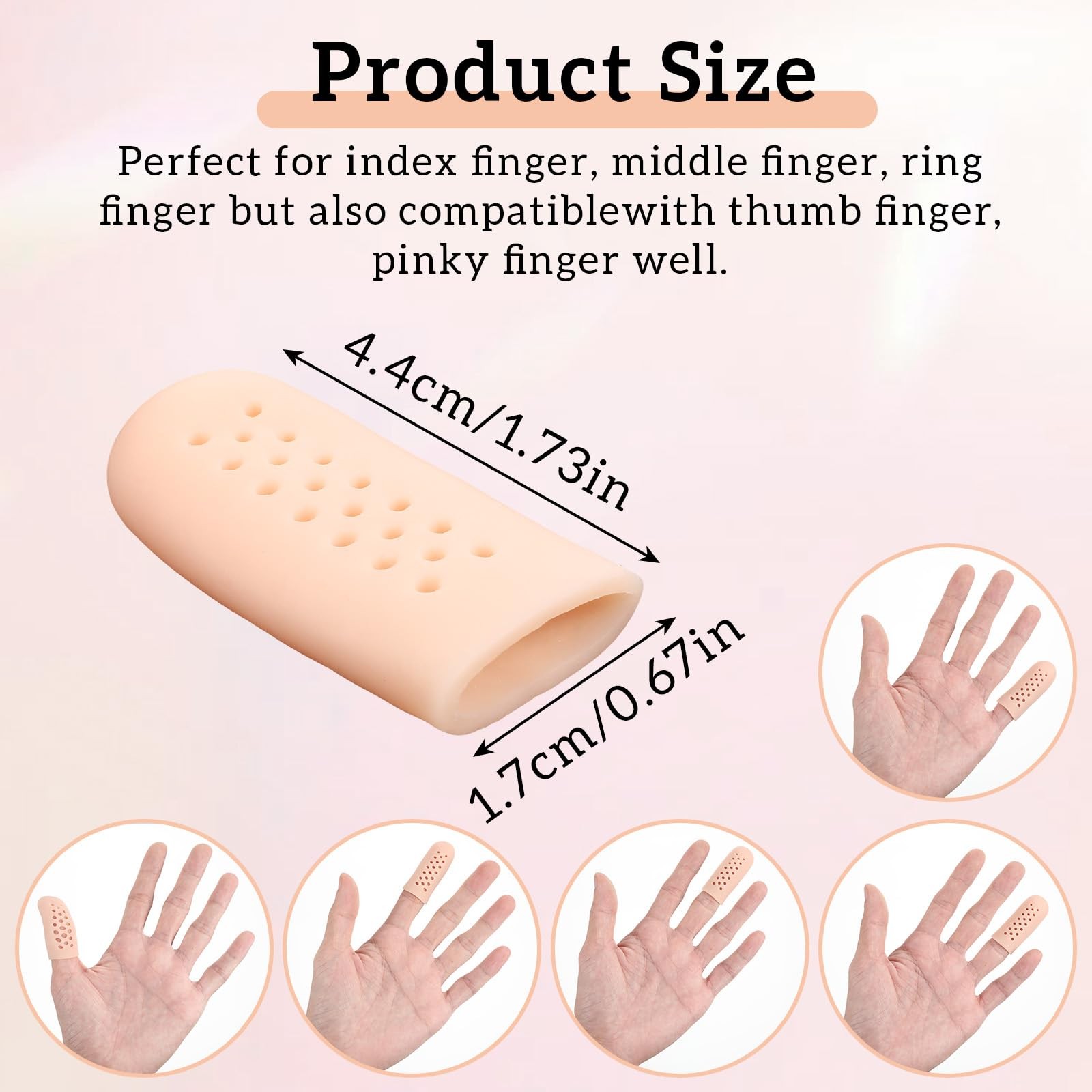16 Pcs Gel Finger Cots with Air Holes Silicone Finger Protectors Breathable C…