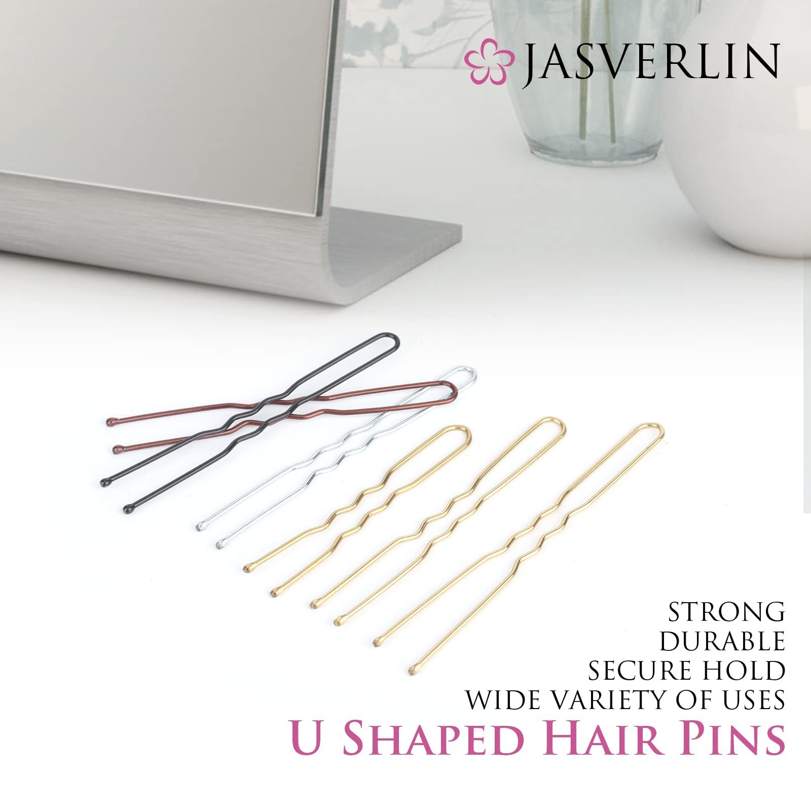 Blonde U Shaped Hair Pin for Buns, Gold Large Mini U Bobby Pins for Women Gir…