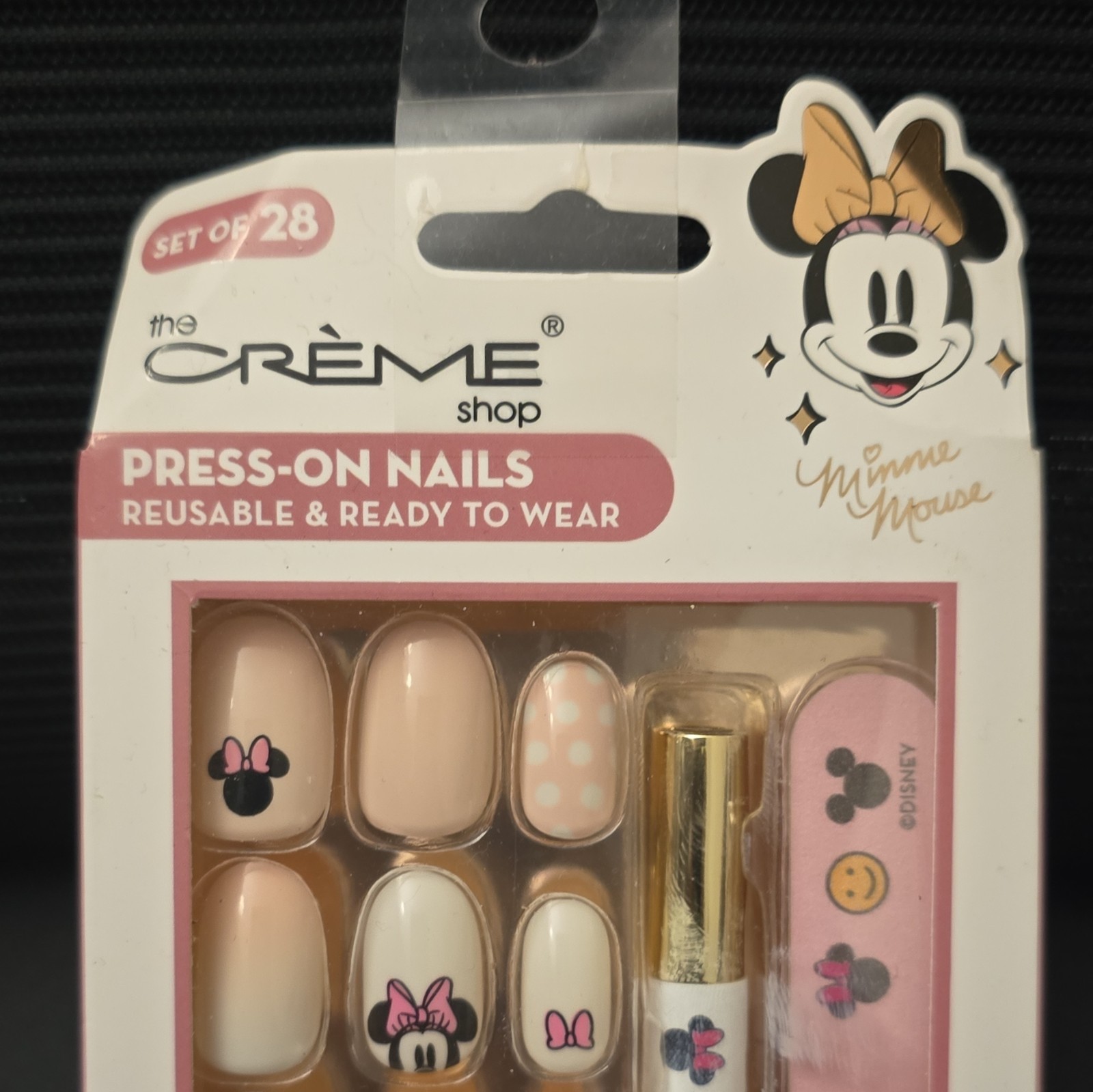 the Crème shop Disney Minnie Mouse Gel-Effect Press-On Nails Medium Almond Glue