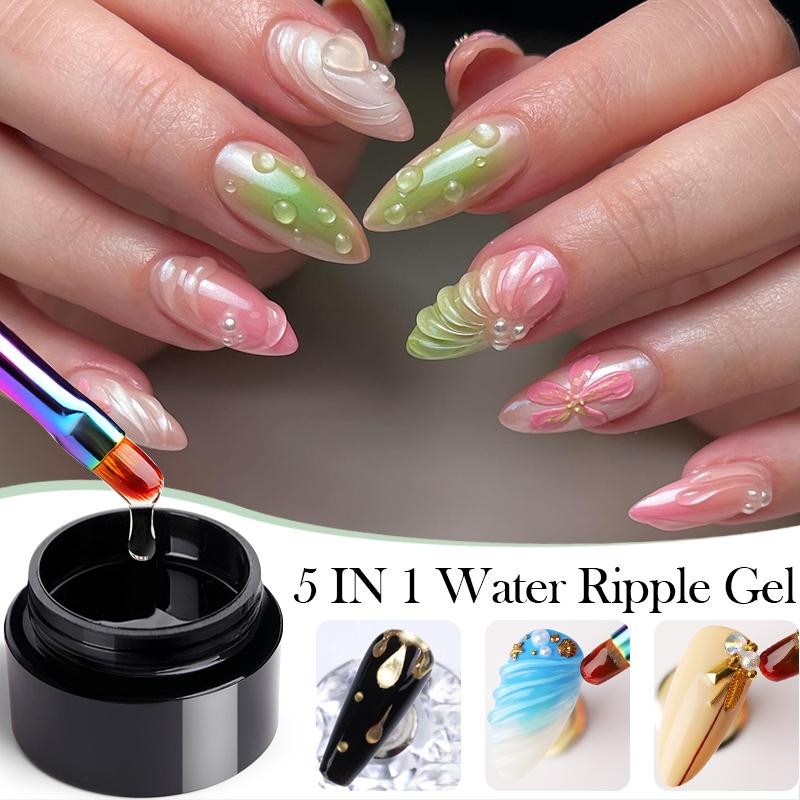 5 in 1 Clear Builder Gel Nail Polish 3D Sculpting Carving No Wipe Top Coat U