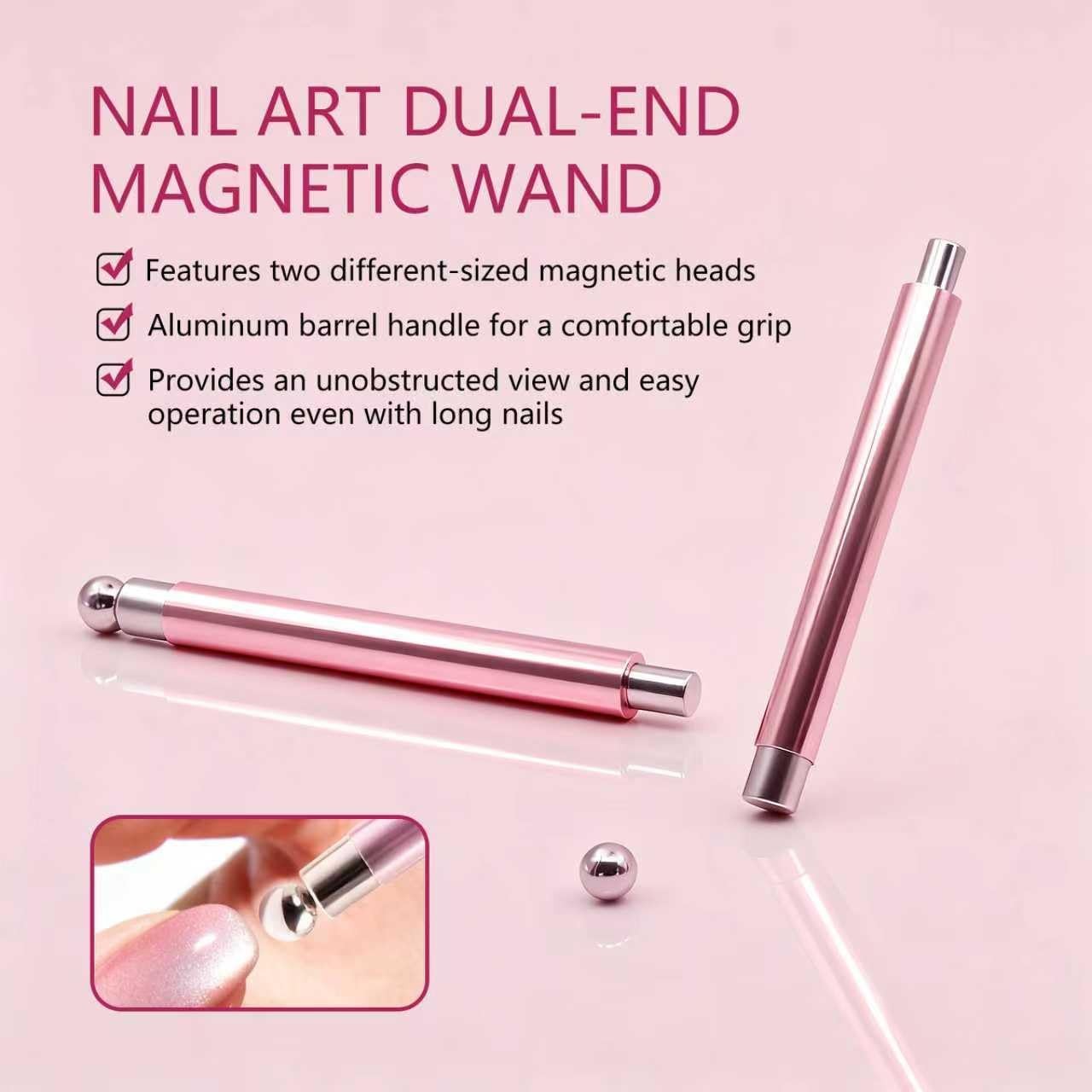 NIQZOPA 3-in-1 Cat Eye Magnet Nail Art Tool, Magnet for Cat Eye Gel Polish
