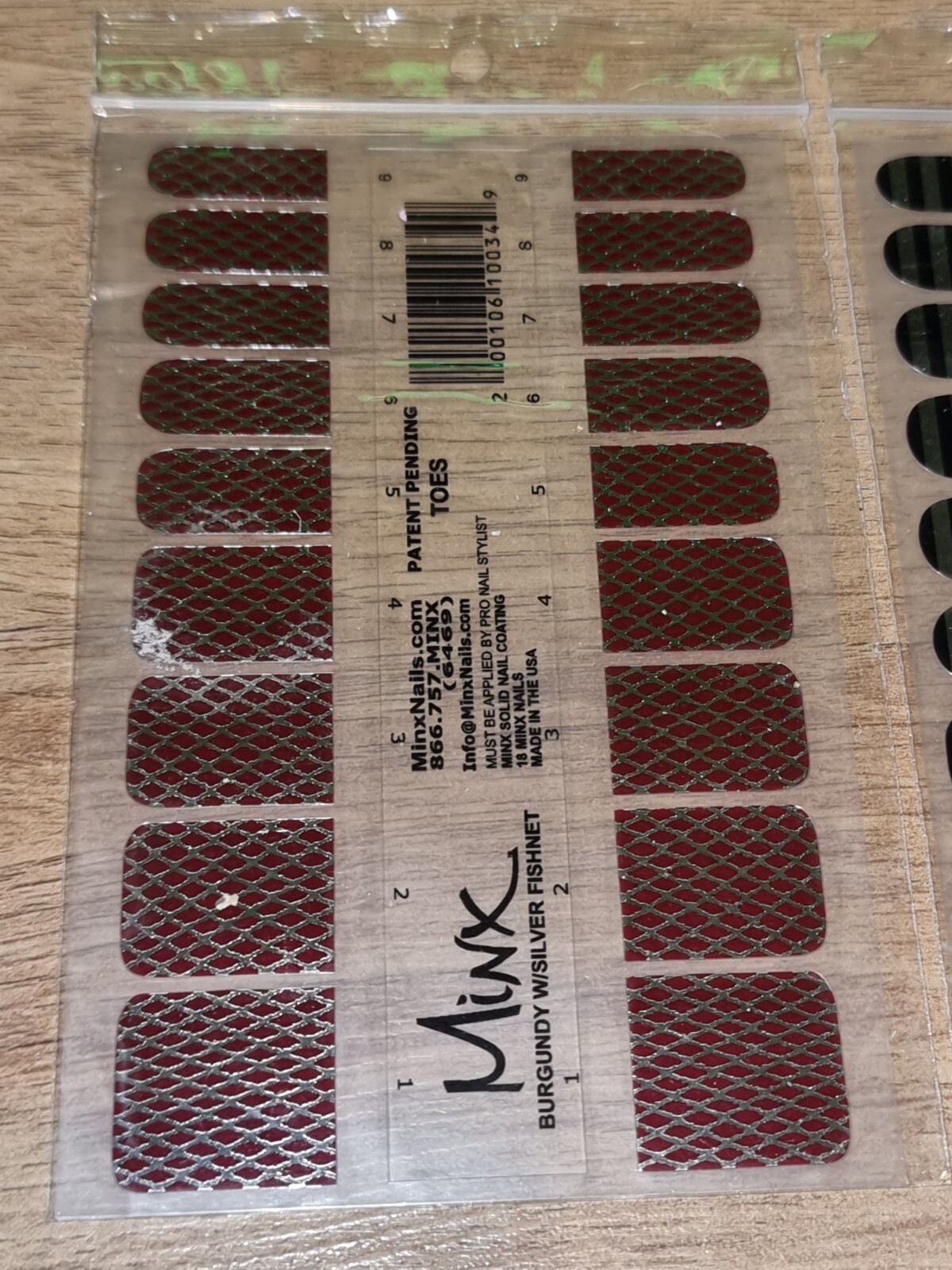 Minx Nail Foils Black Silver Red Stripes Fishnet Shiny Bright New