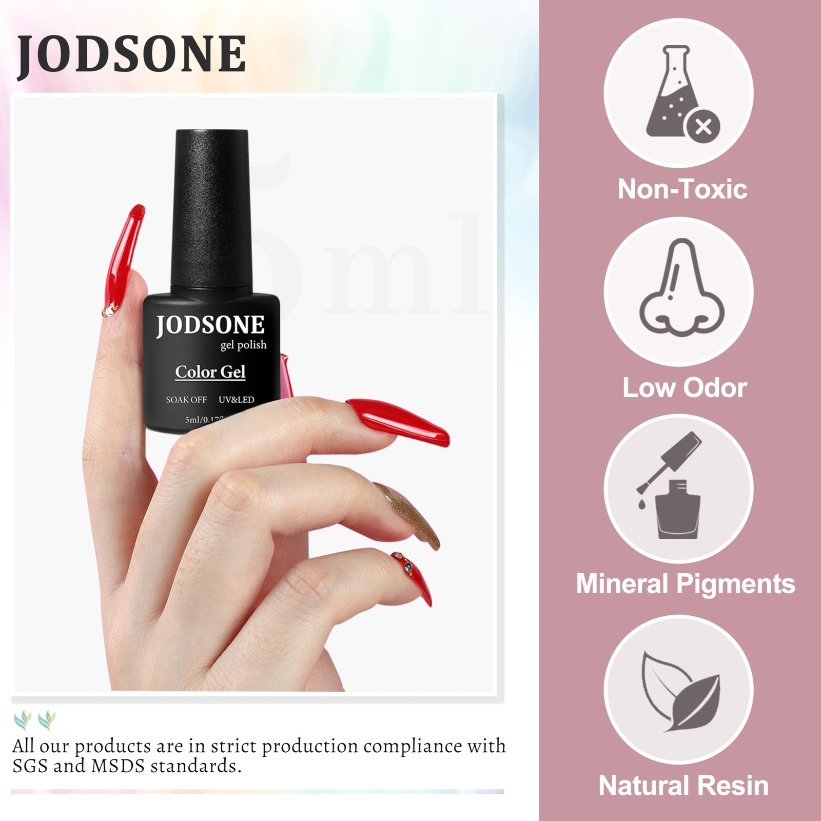 JODSONE 36 PCS Gel Nail Polish Set-32 0.17 Fl Oz (Pack of 36), Multicolor