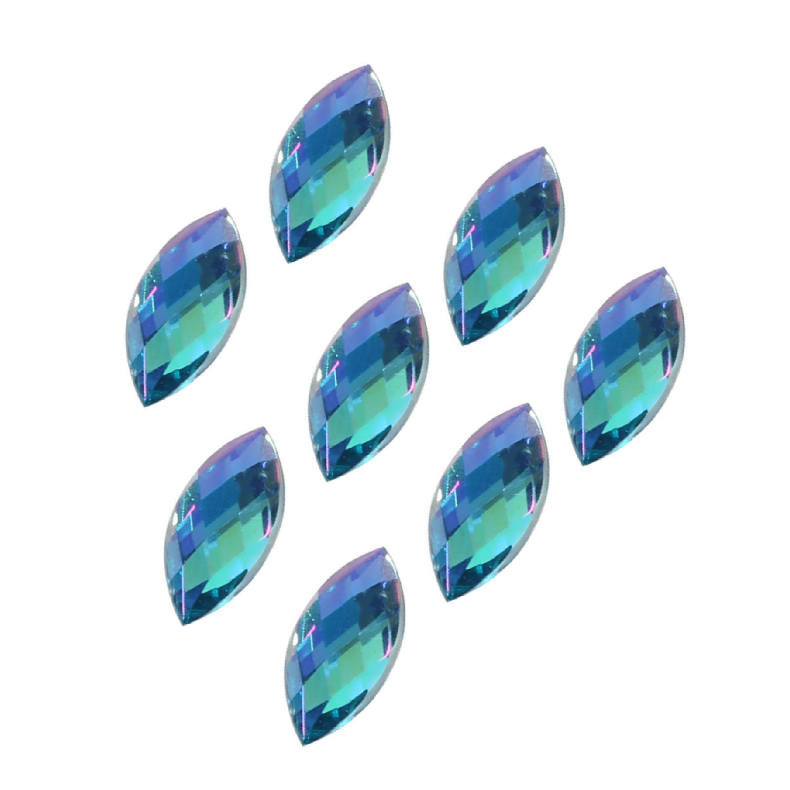 ¦Colorful Horse Eye Shape Acrylic Rhinestones Flat Back Art Accessories(Light
