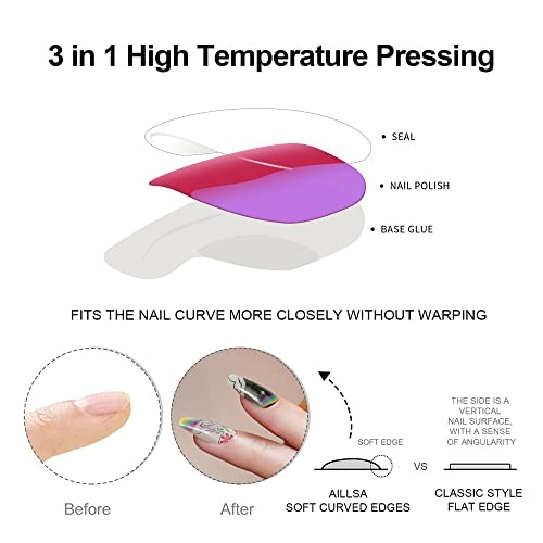Semi Cured Gel Nail Strips | 28 pcs Gel Nail Strips Work with Any UV Iridescent