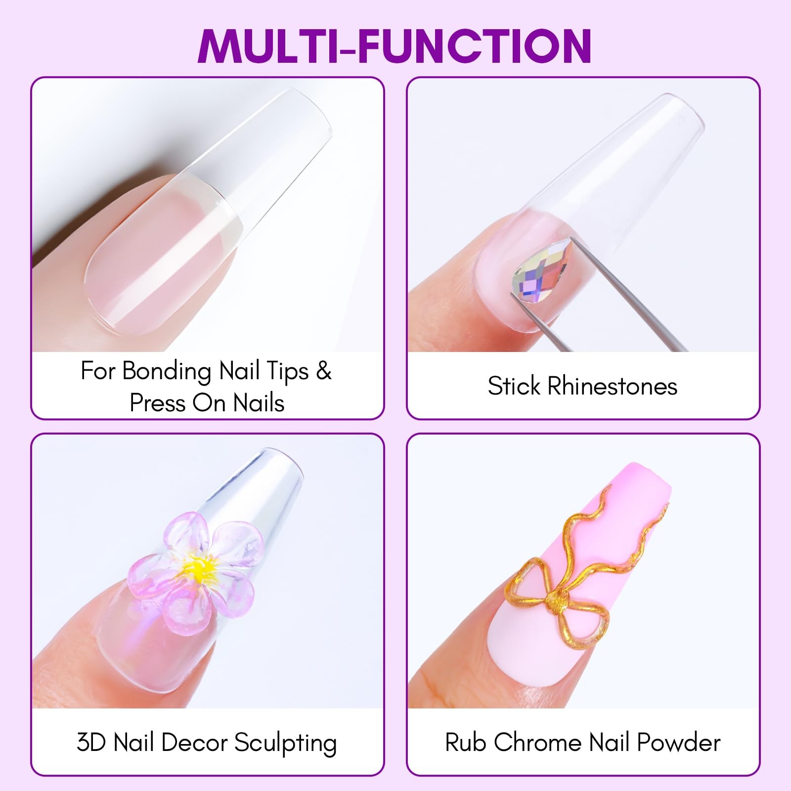Makartt Solid Nail Glue Gel Extra Strong Gel Nail Glue for Press On Nails Fa…