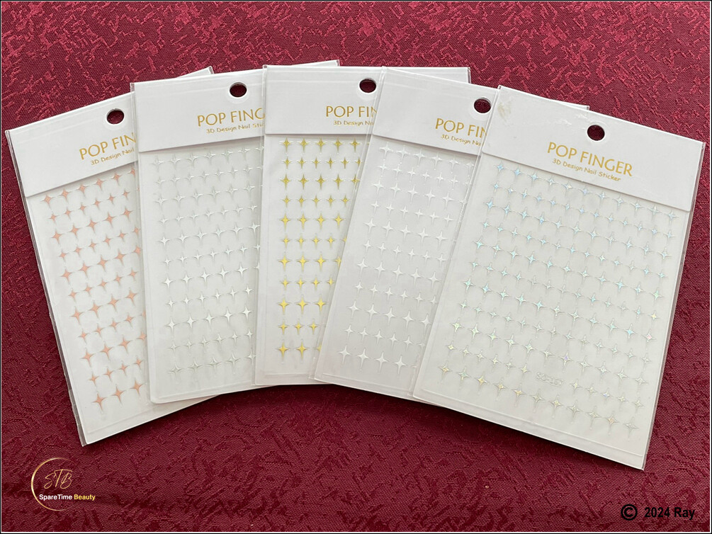 4 Point Stars 5 Colors Nail Stickers Four Pointed Star Self Adhesive Nail Decals