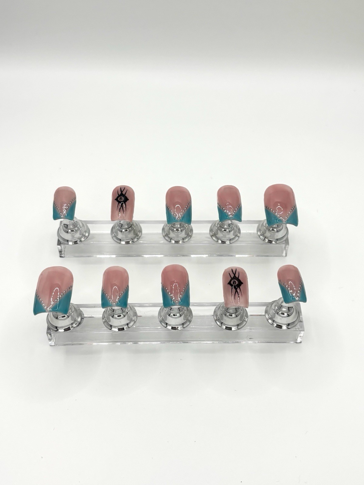 Turquoise Outlaw | Handmade Western Press-On Nails | Short Square | Custom sizes