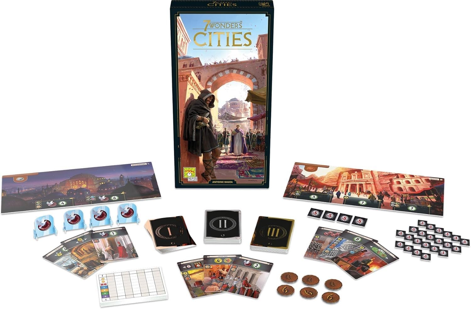 Asmodee 7 Wonders Cities Board Game EXPANSION – Forge Medium, Various