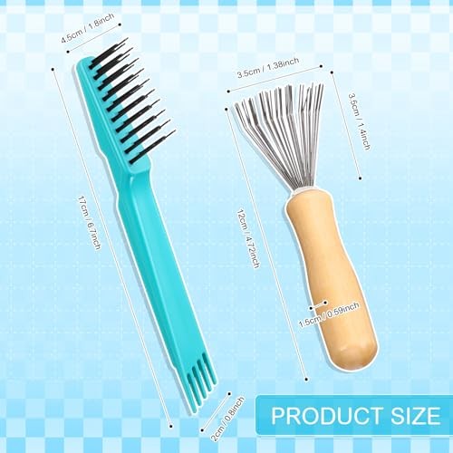 4 Pcs Hair Brush Cleaning Tool Set Mini Hair Cleaning Brush Tool Wooden Green
