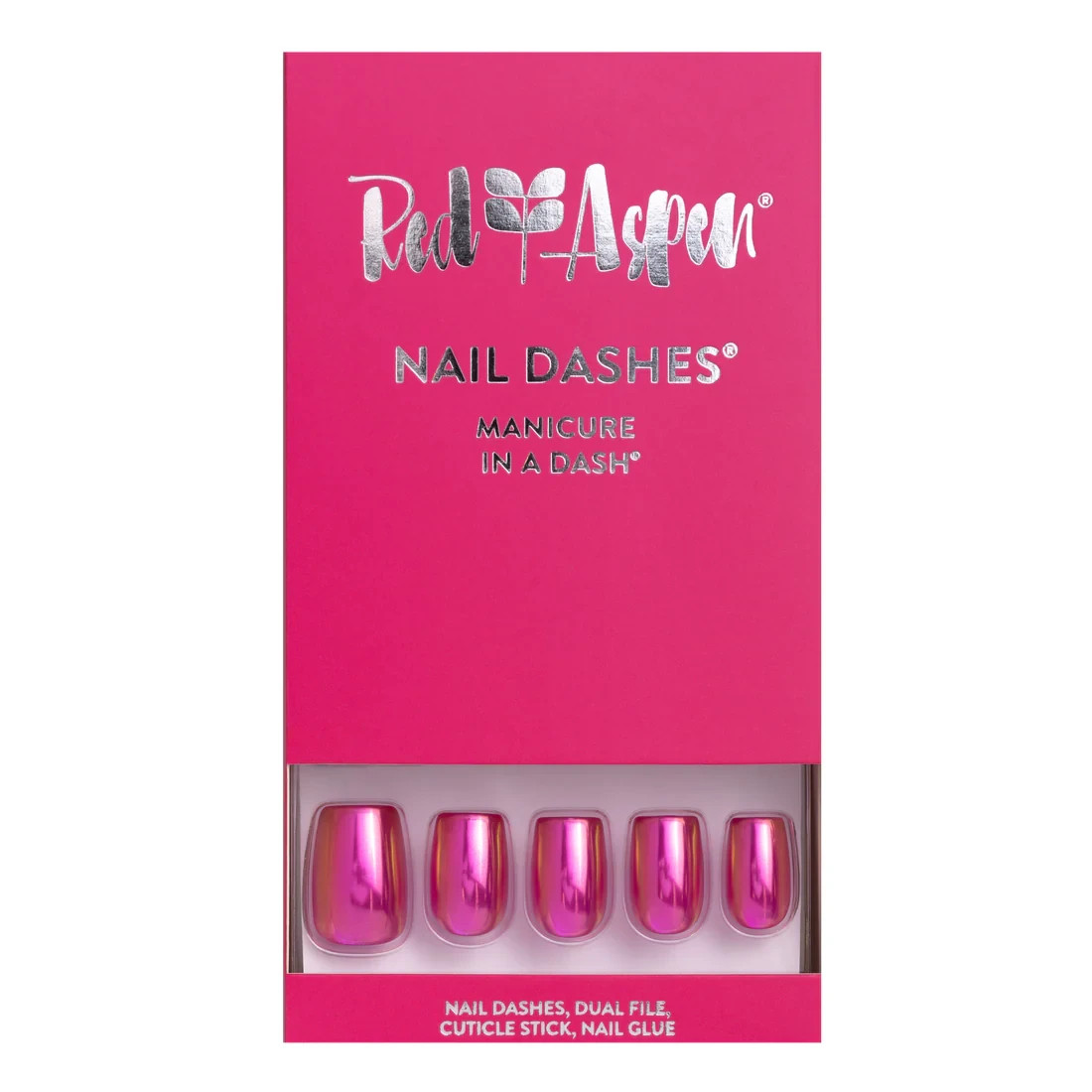 Red Aspen Press On Nails – The Heartbreaker Hue, Hails | Short Coffin | Pink