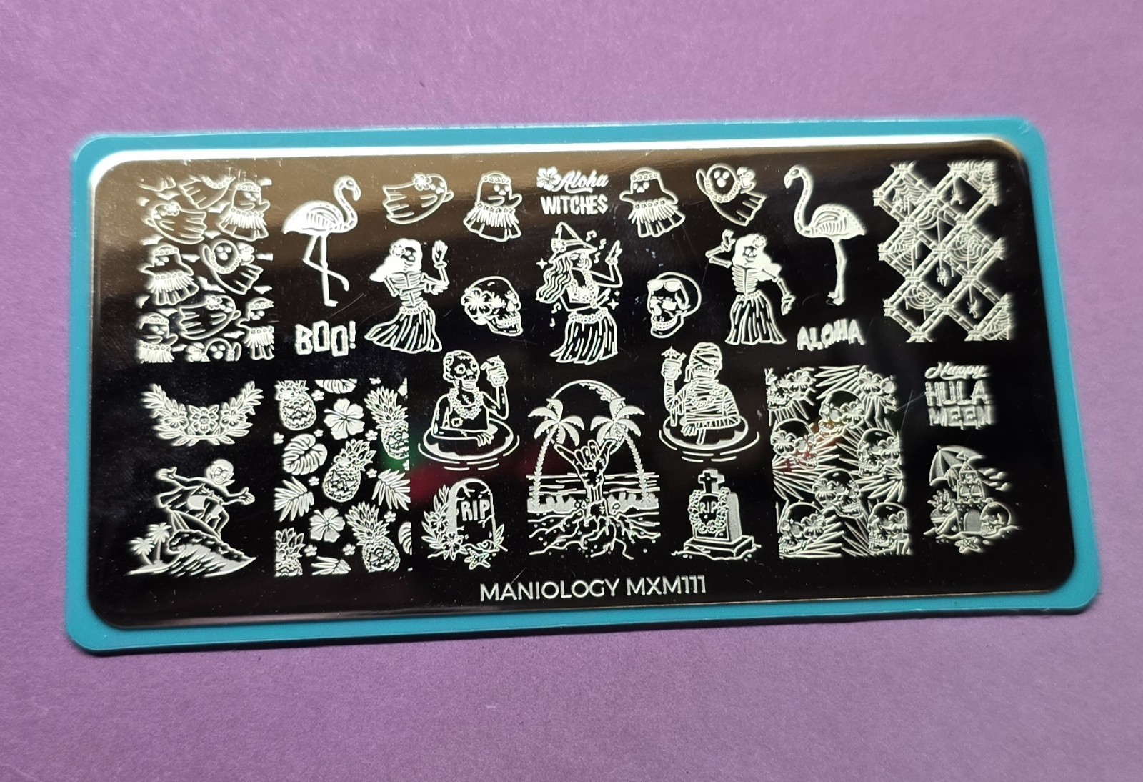 MXM111 Creepy Tiki: Spitited Luau Hula Ween Halloween Hawaii Nail Stamping Plate