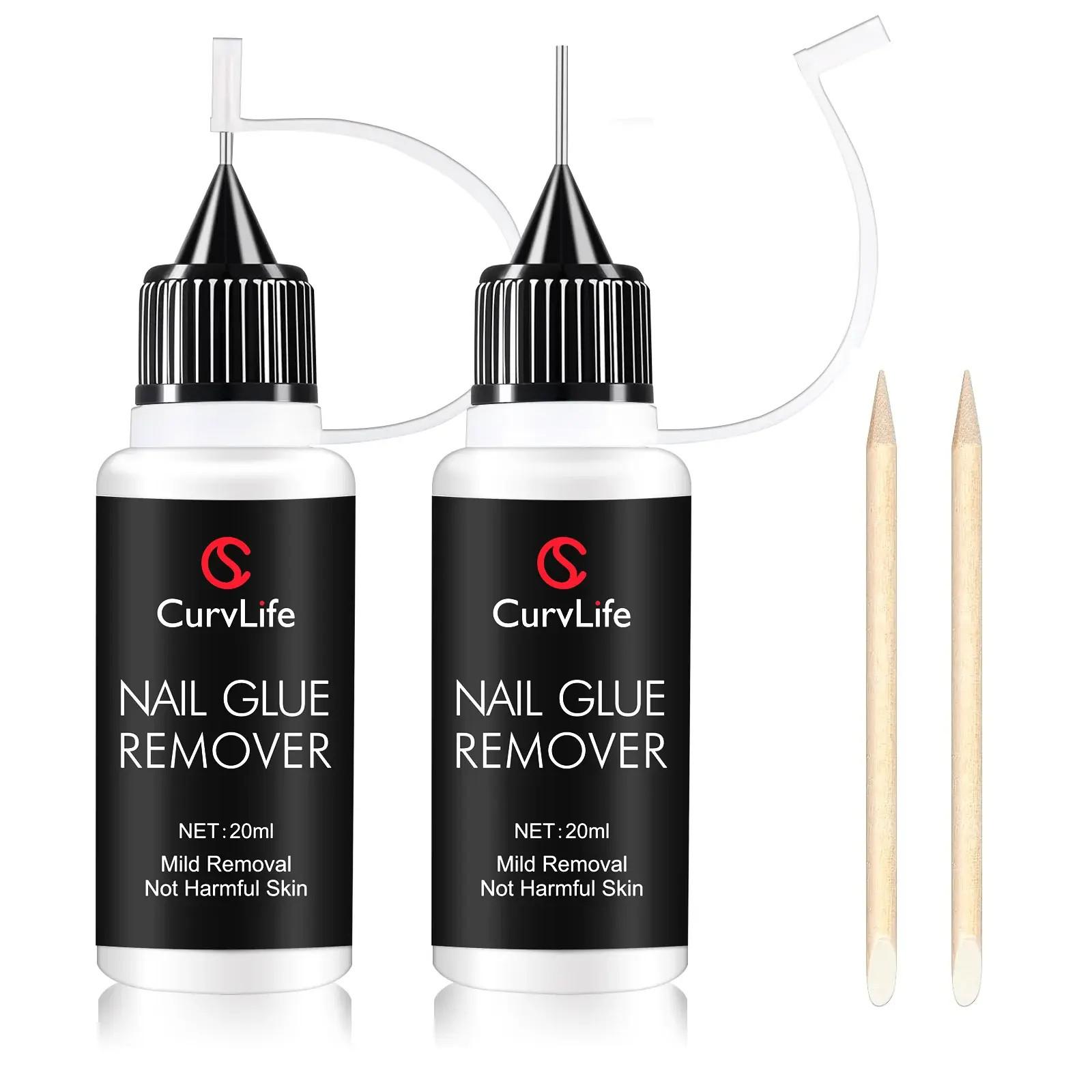 Curvlife 20Ml Nail Glue Remover – Gentle Non-Acetone Formula for Press-On Nails,