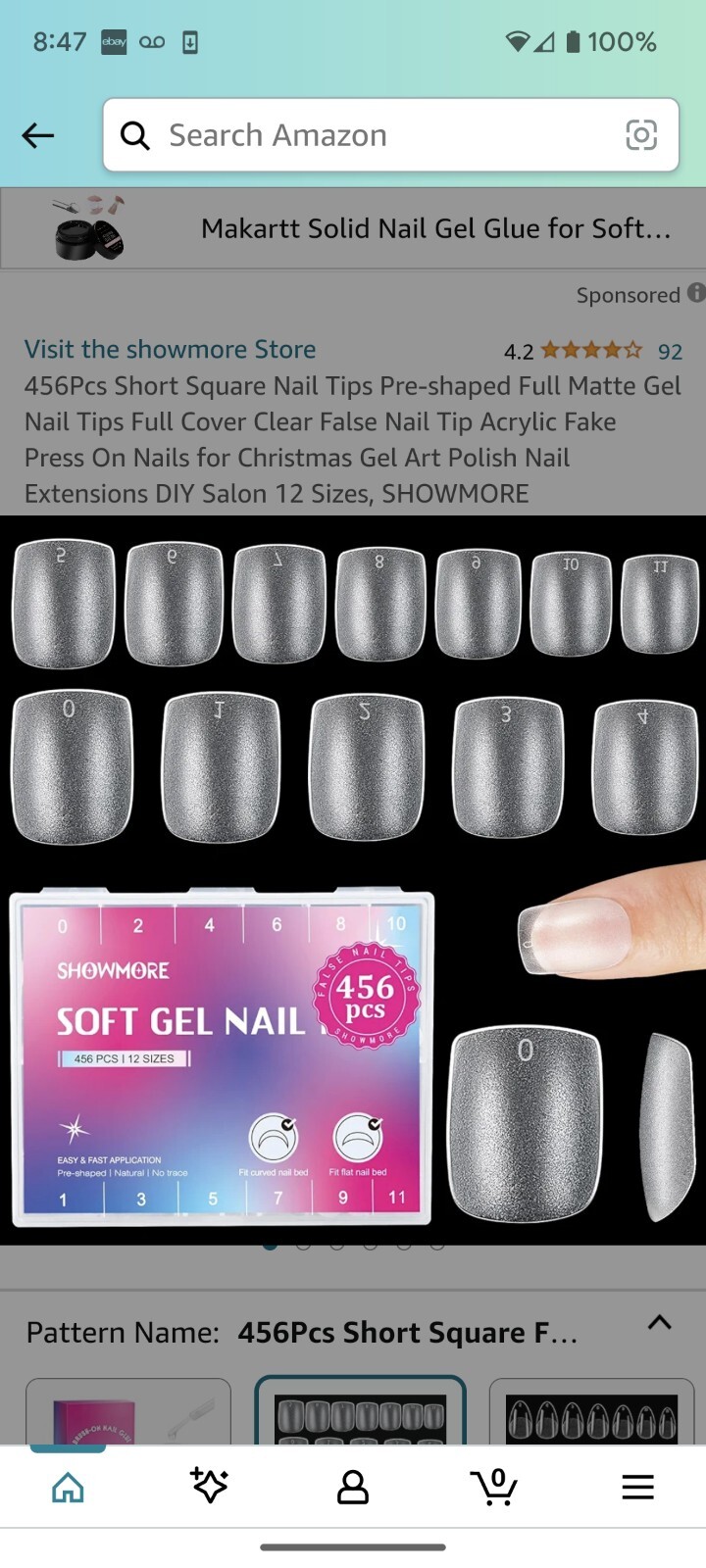 Showmore Soft Gel Nail Tips 456 Count 12 Sizes New