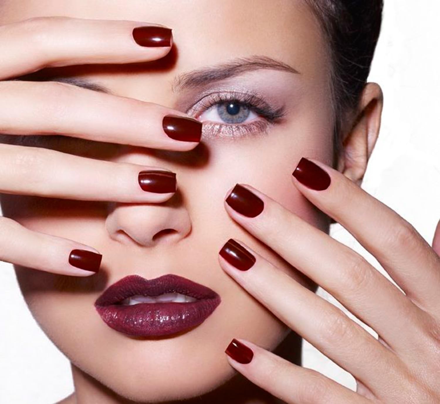 4th of July Press On Nails Short Square Red Blue Fake Nails Press ons Nail Ar…