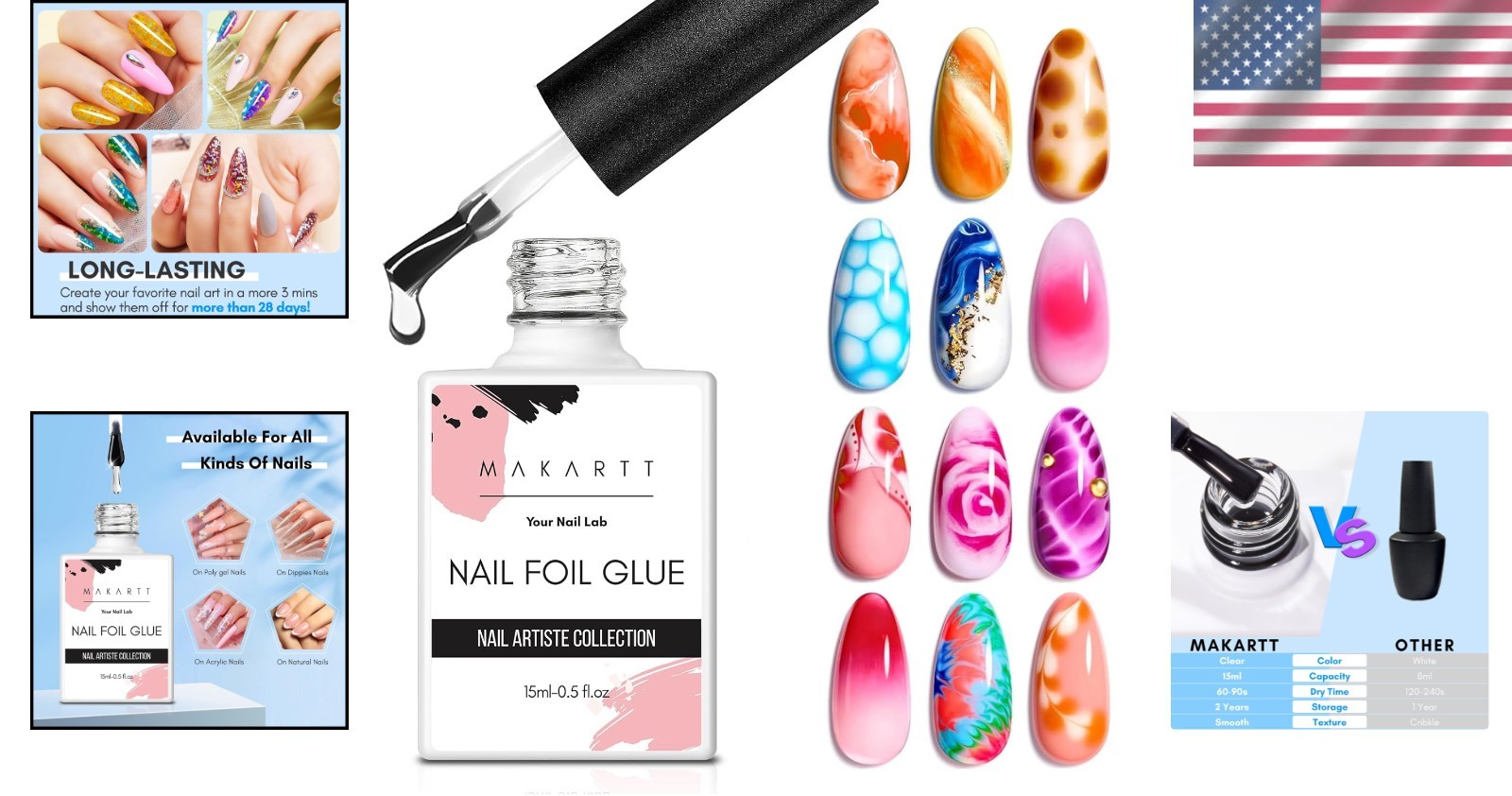 Nail Foil Glue Gel 15ML – Perfect for Salon & DIY Art – Non-Toxic Adhesion