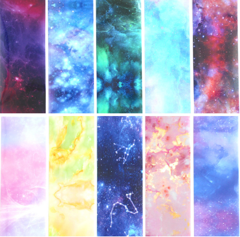10Pcs Nail Transfer Sticker Rainbow Sky Nail Art Foil Polish Decals X6 NS47