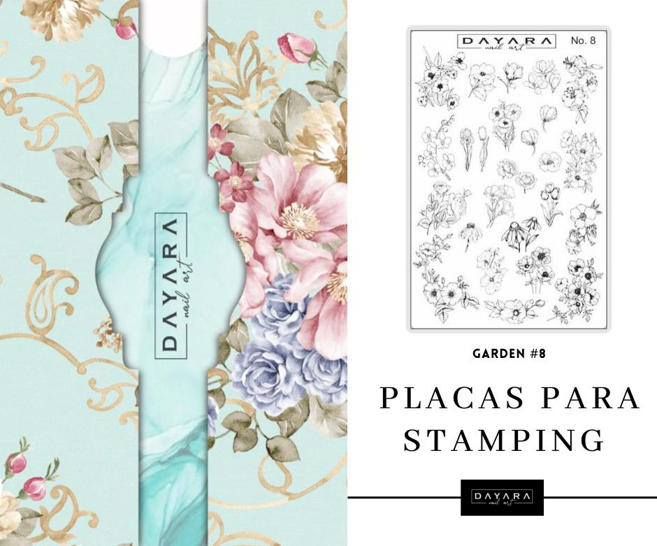 25 Flower Garden Designs DAYARA Stamping Plate Stamped Nail Art Stamp Tool