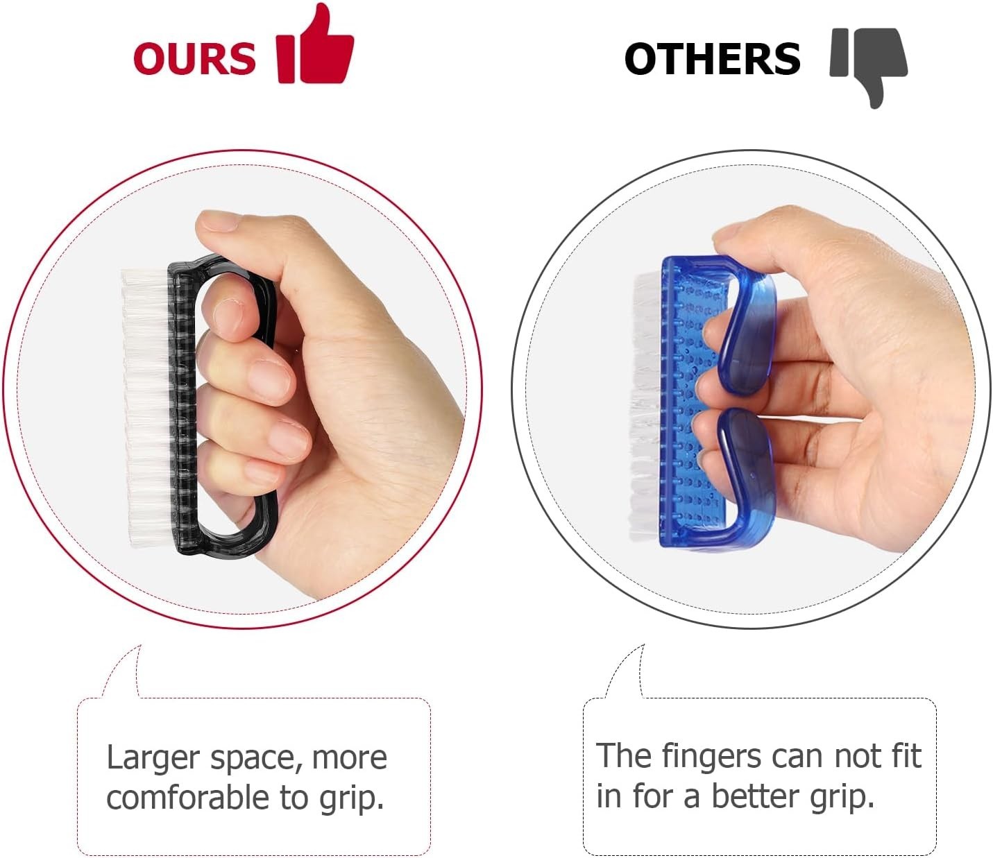 Ergonomic Nail Cleaning Brushes – 4-Pack for Gentle and Effective Care