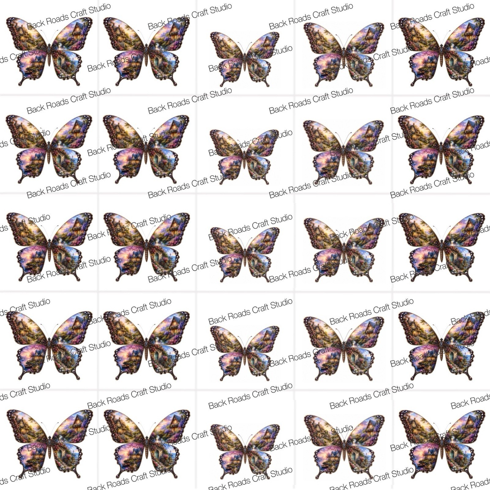 Serenity Butterflies Waterslide Finger Nail Decals Instructions Bonus set of 50