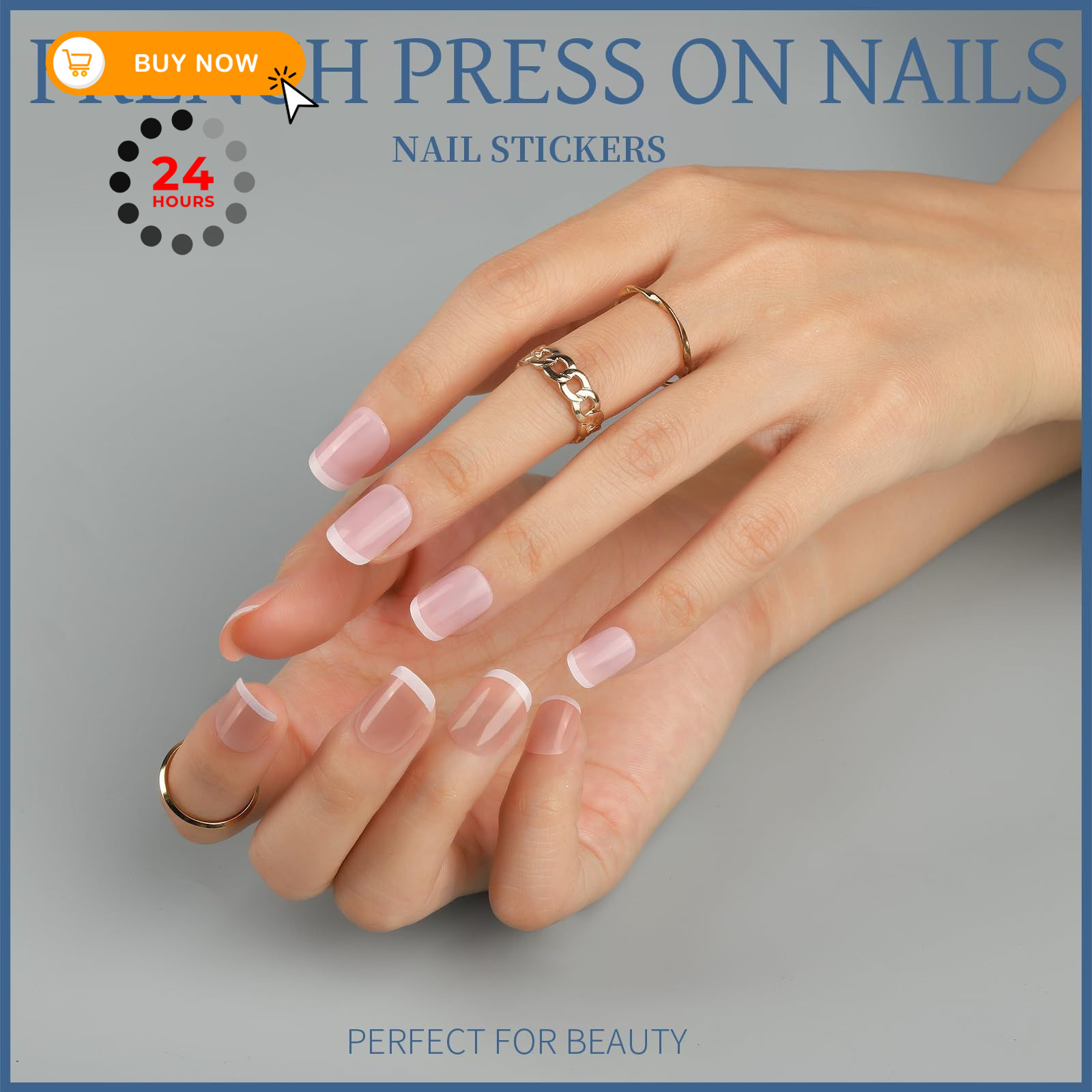 Teenitor 24Pack Short Press On Nails, short nail, matte/glossy/glitter/french