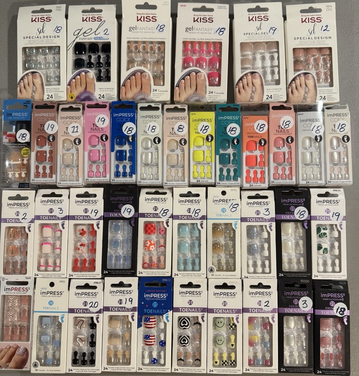 Kiss Nails impress,Toenails Press-On Pedicure,U CHOOSE,BUYMORESAVE+Com-Ship