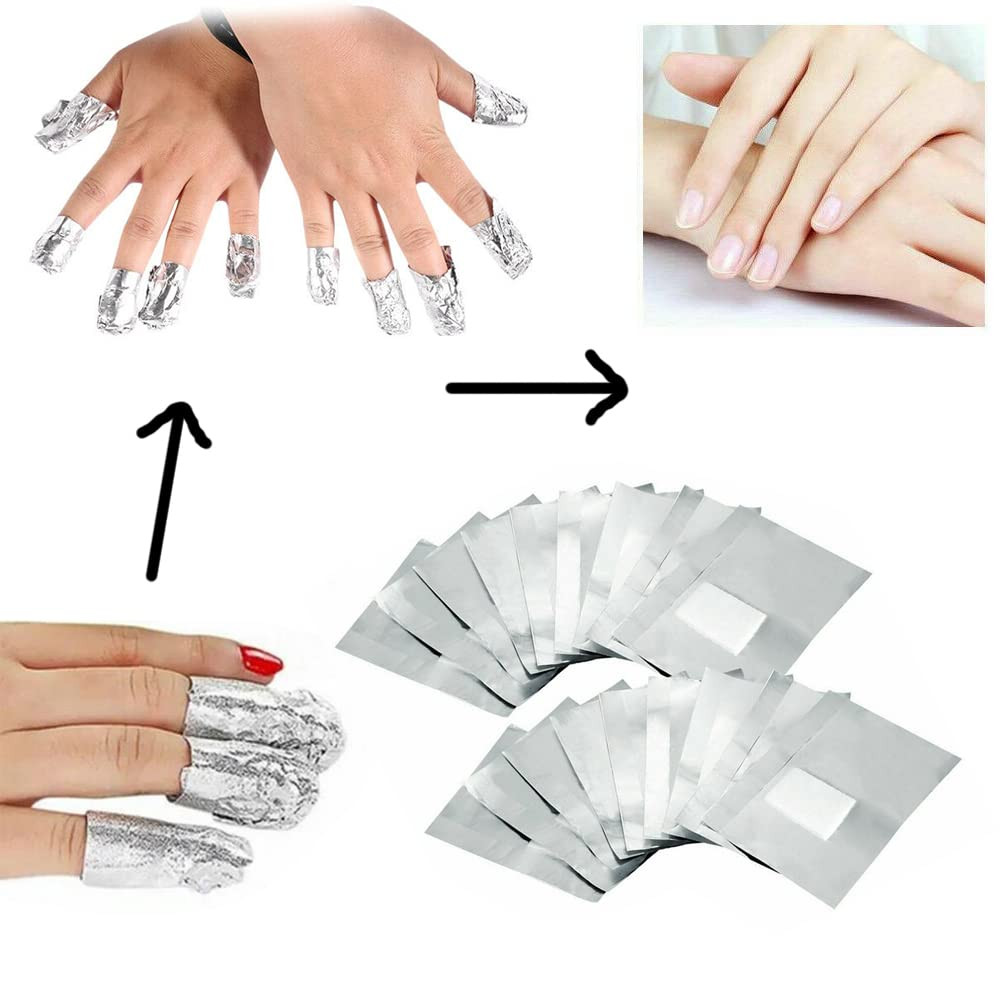 Removedor De Esmalte De Uñas Unas Envolturas De Aluminio Para Uñas Unas Laminas