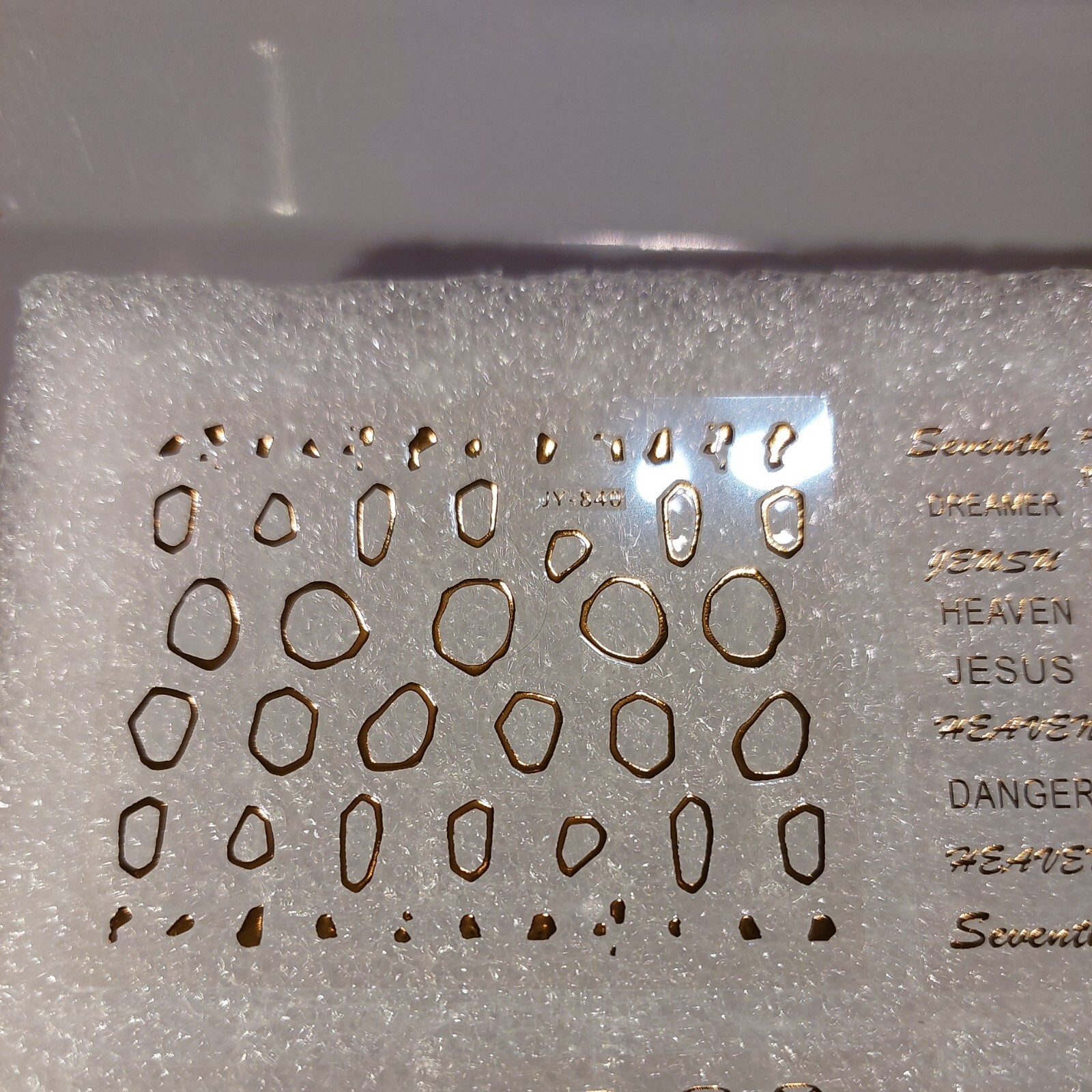 5 X Small Sheets Of Gold Nail Art Stickers (Dn253) New